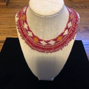 African Artisan Beaded Collar Necklace